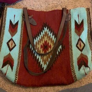 Beautiful Aztec design wool tote bag